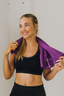 Empower Exercise Towel - Violet Mantra: "I am wonderment, grace, service, compassion"